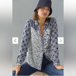 Anthropologie Maeve Print Button-down Shirt